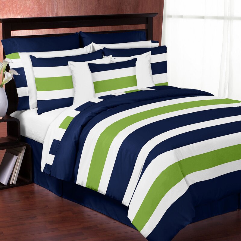 Sweet Jojo Designs Stripe Reversible 3 Piece Comforter Set & Reviews ...